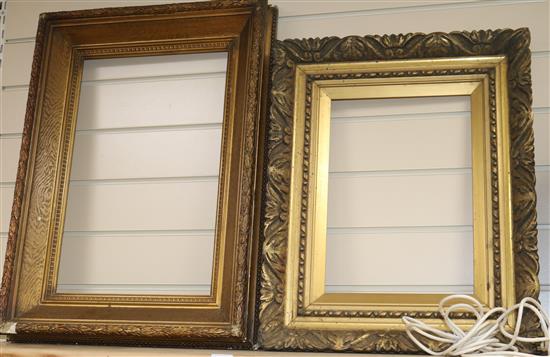 Two giltwood and gesso picture frames